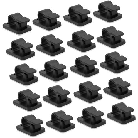 Lot de 20 attaches-câbles autocollantes, supports de cordons, clips auto-adhésifs pour une gestion facile des câbles à la maison et au bureau-AquaForge (1/5)