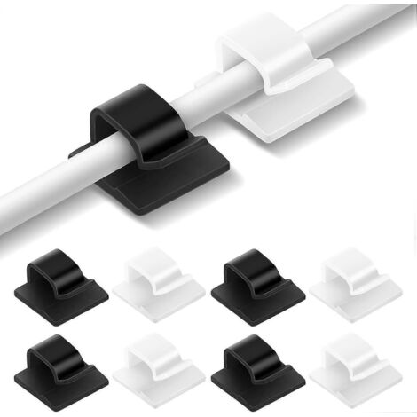 Lot de 4 clips pour câbles, organisateurs de câbles auto-adhésifs, supports de câbles, crochets auto-adhésifs pour le bureau et la maison.-AquaForge (1/5)