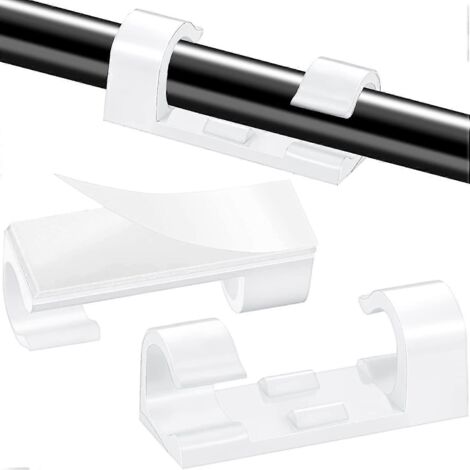100 attaches de câble autocollantes, gestionnaire de câbles, pince à câble transparente autocollante Happy H-AquaForge (1/5)
