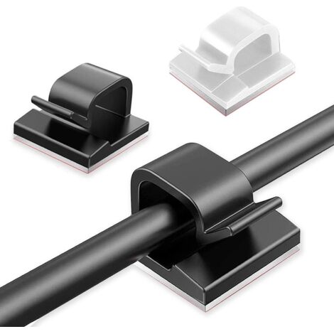 Lot de 50 supports de câbles auto-adhésifs – clips de câbles (yh)-AquaForge (1/5)