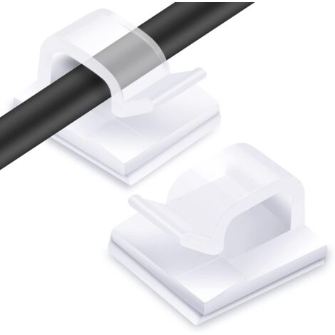 60 clips de câble, organisateurs de câbles, clips pour guirlandes lumineuses de Noël, accessoires de bureau, gestion des câbles muraux, guirlandes lumineuses.-AquaForge (1/5)