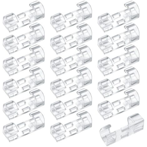 120 clips de câble auto-adhésifs, supports de rangement de câbles ronds, organisateur de câbles (transparent)-AquaForge (1/5)