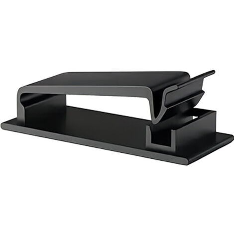 Gestion des câbles : 10 clips autocollants pour organiser les câbles Ethernet et système de gestion des câbles pour TV, PC, ordinateur portable, bureau, noir-AquaForge (1/5)