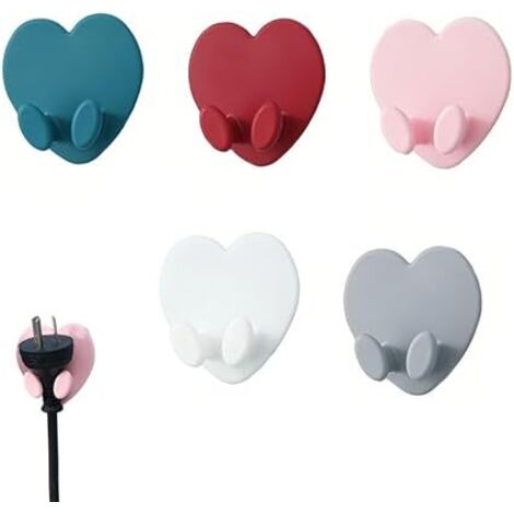Clips de câble, système de gestion des câbles (5 pièces), support de câble de bureau, organiseur de câbles en silicone, accessoires de bureau pour chargeurs/casques/téléphones-AquaForge (1/5)