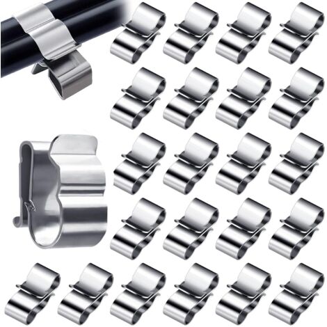Colliers de serrage en acier inoxydable pour câbles solaires photovoltaïques, colliers de serrage pour câbles de remorque, colliers de serrage pour câbles PV pour remorque de bateau, 30 pièces, argent (1/5)