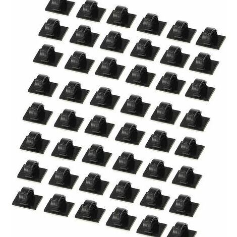 50 attaches de câbles autocollantes polyvalentes, serre-câbles, clips de gestion des câbles, adhésif de qualité supérieure-AquaForge (1/5)