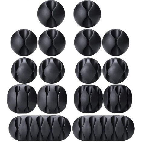 Attaches-câbles, lot de 16, noires, auto-adhésives-AquaForge (1/3)