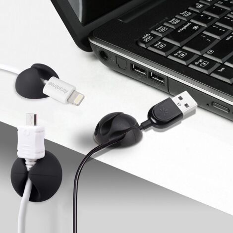 Lot de 9 clips de câble résistants, pour maintenir et dissimuler les câbles de bureau, ou-AquaForge (1/5)