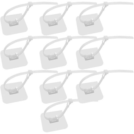 Attaches de câbles adhésives réglables - Lot de 10 attaches de câbles auto-adhésives, attaches de câbles réglables, attaches de câbles pour surfaces lisses-AquaForge (1/5)