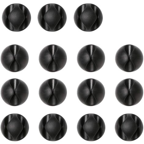 Attaches et supports de câbles, ensemble de rangement polyvalent pour câbles de bureau, câbles d'alimentation, câbles de charge USB, chargeurs, câbles audio (15 pièces)-AquaForge (1/5)