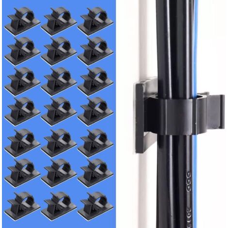 Lot de 50 attaches de câble auto-adhésives réglables, attaches de câble en nylon auto-adhésif 3M de qualité supérieure, colliers de serrage (noirs)-AquaForge (1/5)