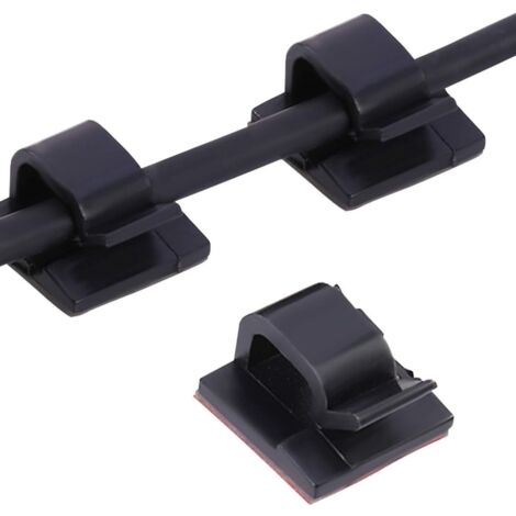 Mini support de câble autocollant, petits clips de câble noirs autocollants KLB-AquaForge (1/5)