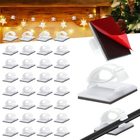 wxsp Lot de 200 crochets adhésifs pour guirlandes lumineuses de Noël, fixation pour câbles et cordons, crochets pour guirlandes lumineuses de Noël à suspendre à la maison-AquaForge (1/5)