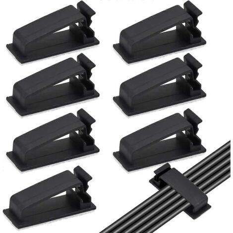 50 attaches de câbles autocollantes noires, organisateur de câbles, gestion des câbles électriques-AquaForge (1/5)