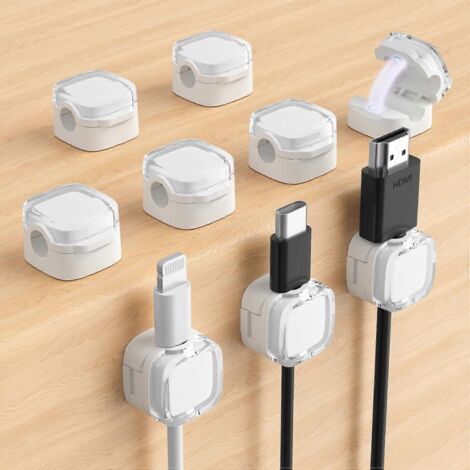 Lot de 6 clips magnétiques pour câbles, support de câble réglable-AquaForge (1/5)