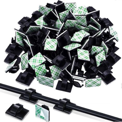 100 attaches de câbles auto-adhésives pour la gestion des câbles-AquaForge (1/5)