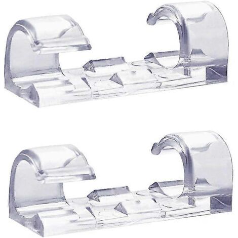 Lot de 60 attaches de câbles transparentes, organiseur de câbles auto-adhésif résistant, fixation durable - Plastique rond-AquaForge (1/5)