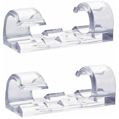 Lot de 60 attaches de câble transparentes, support de câble adhésif puissant, clips de gestion de câbles en plastique durable pour la maison et le bureau (transparent)-AquaForge (1/4)