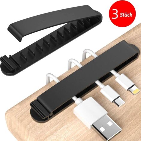 Lot de 3 clips de fixation pour câble d'alimentation PZOZ, noir KLB-AquaForge (1/5)