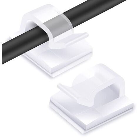Attaches-câbles adhésives, serre-câbles adhésifs, organiseur de câbles, clips de câbles adhésifs, clips de câbles électriques pour la gestion des câbles, transparent (HK)-AquaForge (1/5)