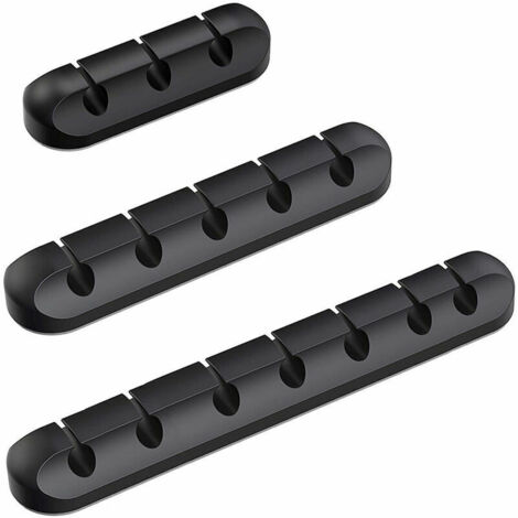 Rangement de câbles de bureau - Lot de 3 - Attaches de câbles auto-adhésives en silicone, rangement pour câbles de chargeur-AquaForge (1/5)