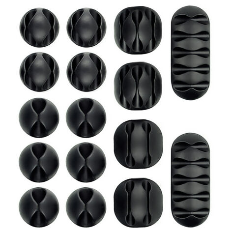 Lot de 16 clips de câble résistants, supports et protections pour câbles de bureau-AquaForge (1/5)