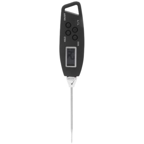 (NOIR) Thermomètre alimentaire numérique, écran LCD clair indiquant la température maximale, lecture instantanée, thermomètre à viande pour la cuisson-AquaForge (1/4)