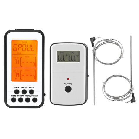 Thermomètre de barbecue numérique sans fil pour usage domestique, thermomètre de cuisine pour four et cuisson avec double sonde-AquaForge (1/5)