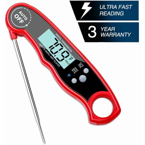 Thermomètre de cuisson numérique à lecture rapide et écran LCD rétroéclairé puissant -FK1--AquaForge (1/4)