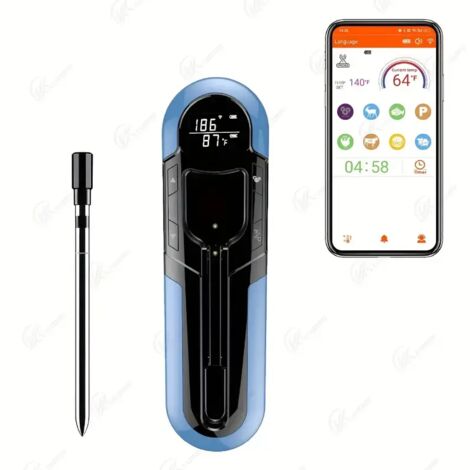 Thermomètre à viande sans fil, application de contrôle à distance intelligente, thermomètre alimentaire numérique Bluetooth avec sonde étanche-AquaForge (1/5)