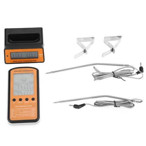 Thermomètre alimentaire numérique LCD sans fil avec télécommande et double sonde pour barbecue, four et cuisine-AquaForge (1/5)