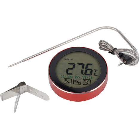 Thermomètre alimentaire électronique numérique sans fil avec sonde pour grillades, barbecue et cuisine à la maison (rouge)-AquaForge (1/5)