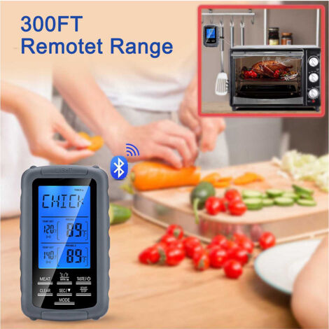 Thermomètre de cuisson à double sonde pour barbecue, fumoir, grill et four. Thermomètre à viande à lecture directe.-AquaForge (1/5)