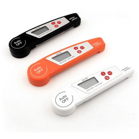 Nouveau thermomètre électronique avec sonde pliable (mesure rapide de la température) pour barbecue, cuisine et aliments, noir-AquaForge (1/5)