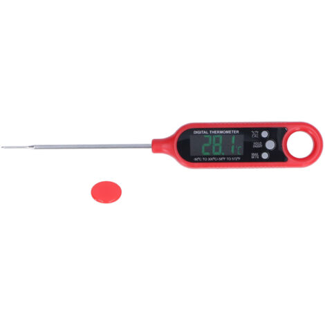 Thermomètre de cuisson type stylo, sonde électronique en acier inoxydable, thermomètre de cuisine pour barbecue, rouge-AquaForge (1/5)