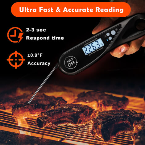 Thermomètre alimentaire pliable avec sonde magnétique étanche – Thermomètre de cuisine numérique à lecture instantanée-AquaForge (1/5)