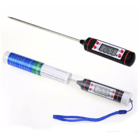 Thermomètre de cuisine électronique à aiguille pour barbecue, noir, mesure la température de la grille et du four.-AquaForge (1/5)