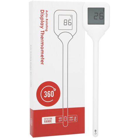 Thermomètre de cuisson numérique rotatif à 360° pour barbecue, accessoire de cuisine blanc-AquaForge (1/5)