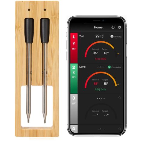 Thermomètre à viande sans fil intelligent - Accessoires de cuisine pour four, barbecue et grillades - Jauge de température Bluetooth-AquaForge (1/5)