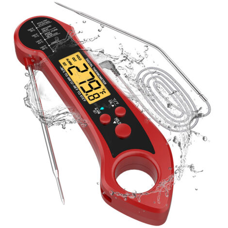 Thermomètre alimentaire haute précision, durable et universel, à double sonde, avec aimant et alarme sonore.-AquaForge (1/5)