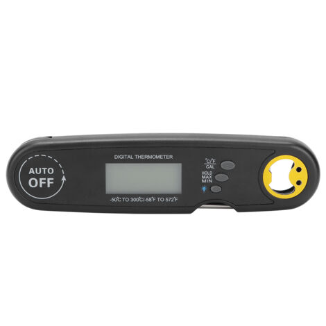 Thermomètre de barbecue pliable et étanche, indicateur de température numérique pour la cuisine, noir-AquaForge (1/5)