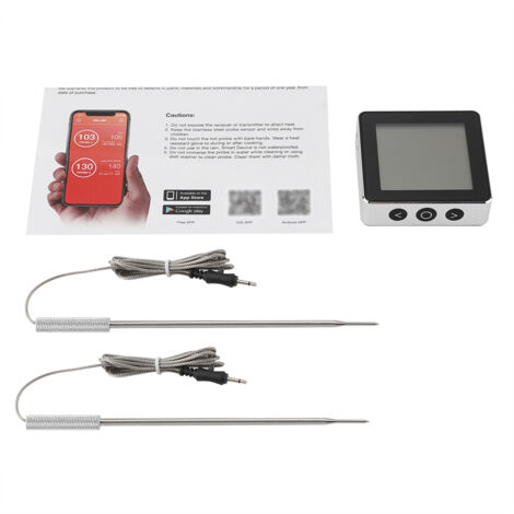 Thermomètre numérique sans fil Bluetooth pour griller et cuire les aliments au four, fumer et fumer les aliments au barbecue.-AquaForge (1/5)