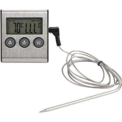 Thermomètre de cuisson pour barbecue, sonde de cuisson pour viande, thermomètre avec minuteur, outil de mesure de température-AquaForge (1/5)