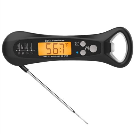 Thermomètre à viande, thermomètre numérique à lecture instantanée pour la cuisson, thermomètre alimentaire pour la cuisine, thermomètre pour barbecue noir-AquaForge (1/5)