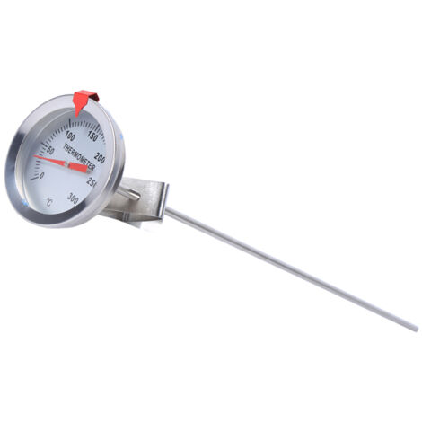 Thermomètre de cuisson en acier inoxydable de 30 cm de long avec clip, idéal pour les aliments, la viande, le brassage maison et les cuves à vin.-AquaForge