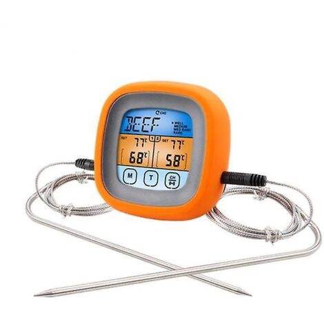 Thermomètre alimentaire tactile à double aiguille avec affichage couleur pour la cuisine et la pâtisserie-AquaForge (1/5)