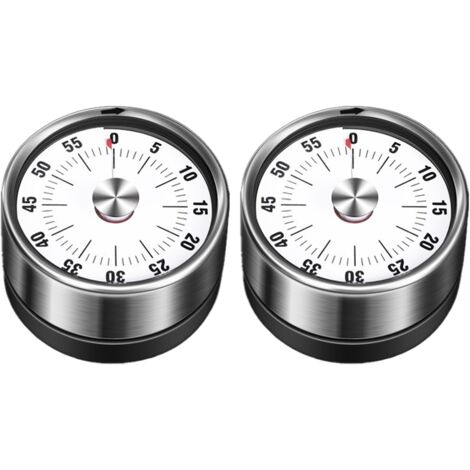 Lot de 2 minuteurs mécaniques pour balance de cuisine - Minuteur mécanique Munich blanc-AquaForge (1/5)