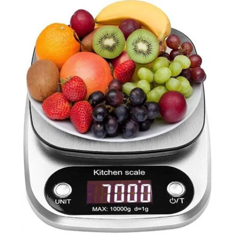 Balance de cuisine électronique de haute précision 10 kg/1 g avec grand écran LCD pour la cuisine et la pâtisserie.-AquaForge (1/5)