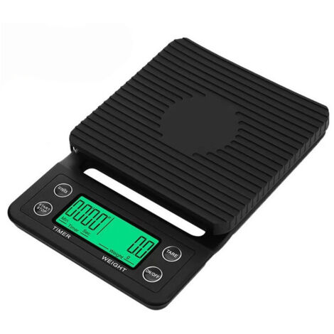 Balance de cuisine numérique / balance à café, précision 3 kg/0,1 g, noire, 1 pièce-AquaForge (1/4)