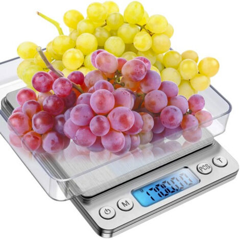 Balance de cuisine numérique/balance à lettres, avec deux bols, capacité de pesée maximale 2 kg, précision 0,1 g.-AquaForge (1/5)